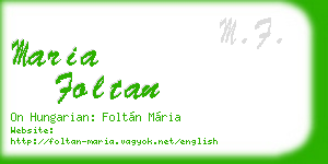 maria foltan business card
